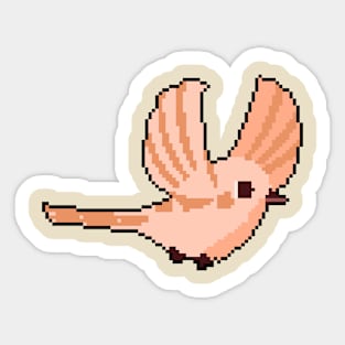 Avian Elegance: Pixel Art Bird Design for Fashionable Attire Sticker